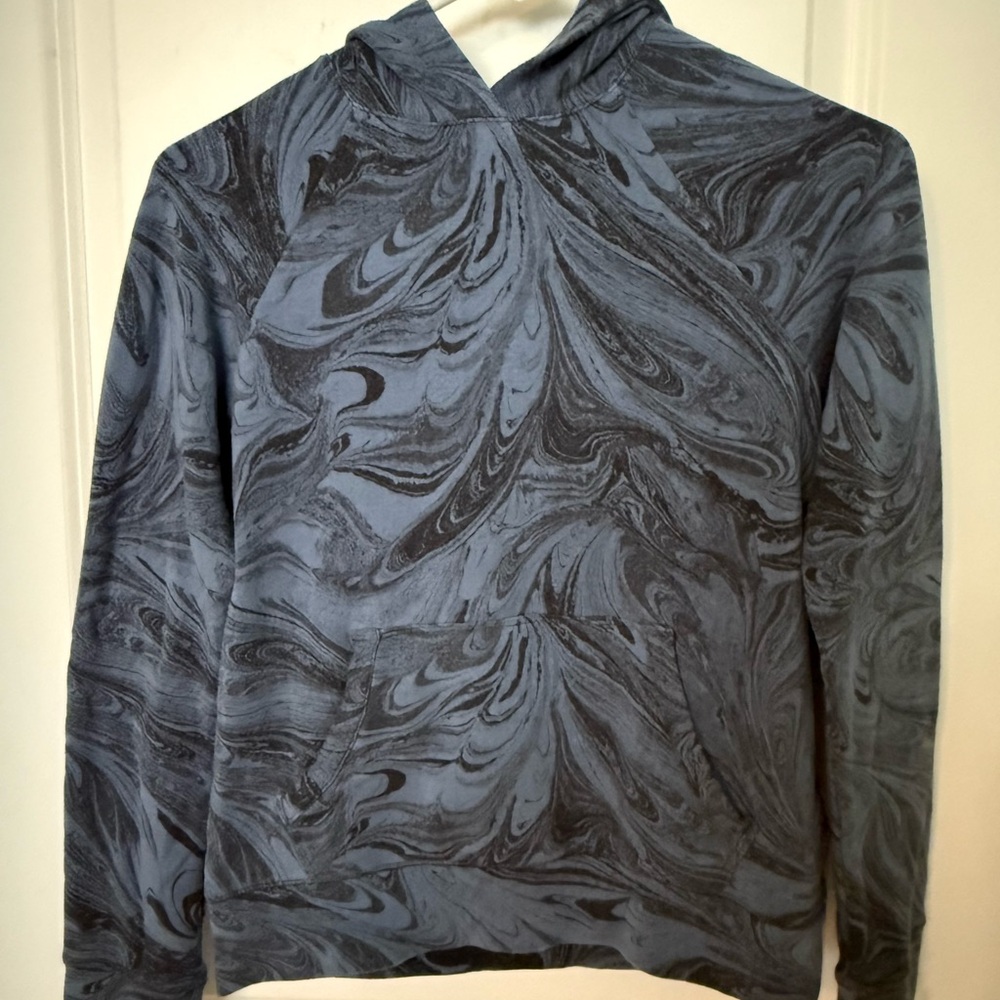 Athleta Girl Blue and Black Marble Hoodie